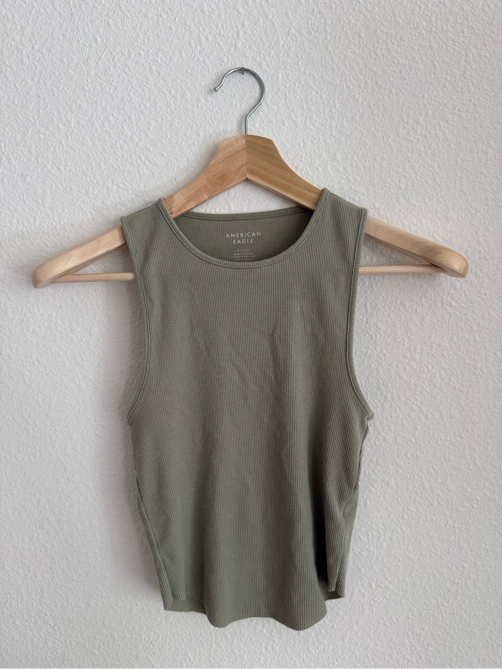 American Eagle Outfitters Olive Green Ribbed Tank